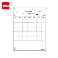 得力軟磁吸周計劃留言板 可擦寫冰箱貼日程表 學(xué)生自律打卡家用記事小白板300*400mm 白色 MF168