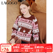 lagogo【抗起球】圓領(lǐng)套頭甜美軟糯針織衫女拉谷谷秋冬高級感毛衣 混色(Y0) L 165/40