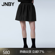 JNBY/江南布衣春秋半身裙休閑寬松A型直下擺純色短款腰裙5O3D10940 001/本黑 L