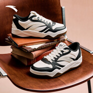 安踏樊振東同款波浪鞋丨板鞋男女同款厚底增高休閑滑板防滑百搭運動鞋 【波浪4-男款】象牙白/基礎(chǔ)黑-4 45