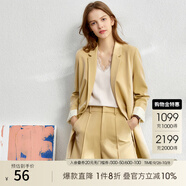 AMII女裝2025職業(yè)西服套裝女夏季新款休閑外套時尚西裝兩件套 鵝黃(短褲) S (155)