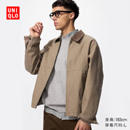 優(yōu)衣庫男裝女裝休閑拉鏈短茄克外套巴恩風(fēng)翻領(lǐng)夾克478230 480827 478230/34駝色 XL /180/108B