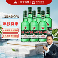 紅星二鍋頭 大二 清香型白酒 43度 500ml*6瓶 非原箱
