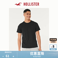 HOLLISTER24夏款經(jīng)典小海鷗情侶基礎款短袖T恤男裝女裝KI324-4042 黑色 M (180/100A)