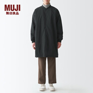 無(wú)印良品 MUJI 男女通用 不易沾水 立領(lǐng)大衣 無(wú)性別 男款女款 BDE16C1A 黑色 S-M