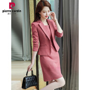 皮爾卡丹（pierre cardin）職業(yè)毛呢西裝套裝裙女春秋2025新款大方得體高級感氣質(zhì)穿搭一整套 紅色-毛呢面料（外套+背心裙） S (80-90斤)