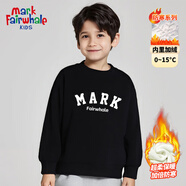MARK FAIRWHALE馬克華菲童裝衛衣冬季男女童加絨加厚2025新款卡通休閑運動(dòng)褲子 MWT馬華黑色 160