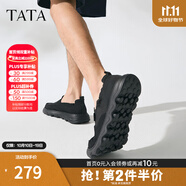 他她（TATA）一腳蹬布鞋男鞋透氣懶人軟底爸爸鞋2025夏季新款VMR01BM5 黑色 37