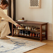 家逸實木換鞋凳入戶門口鞋柜可坐穿鞋凳家用多層鞋架進門玄關長條凳