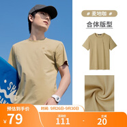 駱駝（CAMEL）情侶休閑T恤男女士透氣戶外運(yùn)動(dòng)圓領(lǐng)印花百搭短袖夏季M13BZ00103