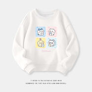 三麗鷗（SANRIO）秋冬加絨兒童衛(wèi)衣卡通小可愛吉伊卡哇烏薩奇男女寶寶內(nèi)搭純棉長袖 08# 白色(春秋) 薄款 110