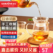 金灶（KAMJOVE） 耐熱玻璃公道杯玻璃茶漏分茶器茶海公杯公平杯茶道杯茶具組合 GO-21搭配GO-08玻璃茶漏1個