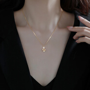 恒久葉Elegant Rose「典雅」皇冠鋯石頸鏈925銀輕奢小眾設計感項鏈 鋯石皇冠項鏈-金色