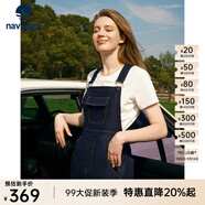 Navigare意大利小帆船減齡牛仔背帶裙女士夏季氣質(zhì)吊帶裙時尚女裝連衣裙 海軍藍 M 碼
