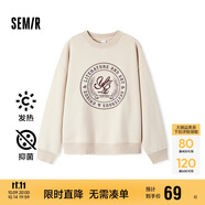森馬（Semir）[商場同款]女oversize發(fā)熱抗菌2024冬季繡花抓絨上衣101724116004