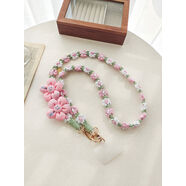 流行故飾（LXGS）流行故飾手機掛繩長(cháng)款斜挎繩可肩背帶子手工編織小雛菊花朵掛鏈時(shí)尚結實(shí)潮 雙花-彩1成品-120cm-送貼片