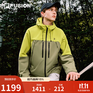 FILAFUSION斐樂潮牌情侶款梭織上衣兩件套2025冬季新款拼色外套 明透綠-LG XL 180/100A/XL