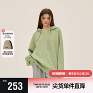 英克斯（inxx）Standby 潮牌連帽毛衣男oversize慵懶針織衫套頭帽衫連帽針織衫 綠色 M