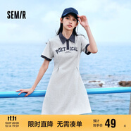 森馬觀園吉聯(lián)名連衣裙女字母熊貓夏季收腰撞色polo裙109324114026