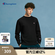 Champion冠軍情侶裝衛衣秋季新款棉質(zhì)純色基礎長(cháng)袖T恤 黑色1 XL