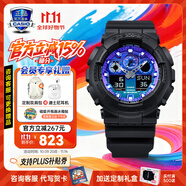 卡西歐（CASIO）黑金手表gshock黑白賽車冰韌運(yùn)動時尚學(xué)生防水送男友七夕禮物腕表 GA-100FL-1APR火焰主題