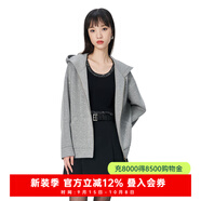 CAROLINECaroline卡洛琳2024秋季新款寬松休閑連帽衛衣開(kāi)衫外套ECRECO01 灰色 S