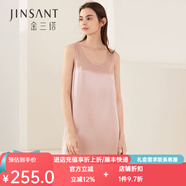 金三塔真絲睡衣女100%桑蠶絲簡(jiǎn)約背心式真絲睡裙絲綢睡衣 十樣錦粉9996 M
