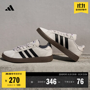 adidas「面包鞋」GRAND COURT BASE 00s休閑低幫板鞋男女阿迪達(dá)斯   灰色/黑色/醬紫   40.5