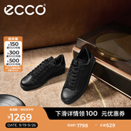 愛(ài)步（ECCO）男鞋 休閑板鞋男鞋百搭系帶潮流低幫鞋子 街頭輕巧521304 HL 黑色52130451052 43