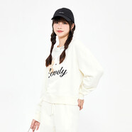 美特斯邦威衛(wèi)衣男女情侶款圓領(lǐng)套頭衫休閑運動上衣 O款-清新白-女款 XL