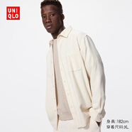 優(yōu)衣庫男女裝法蘭絨襯衫長(cháng)袖襯衣純棉薄外套25新款478118 480773 478118/01乳白色 XL