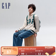 Gap男女裝春秋L(fēng)OGO美式復古連帽法式圈織軟衛衣892186 米黃色 185/104A(XXL)亞洲尺碼