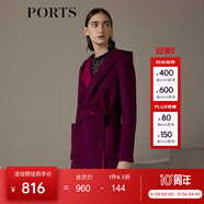 PORTS寶姿商場(chǎng)同款 新品女裝經(jīng)典雙面撞色連帽毛呢大衣LN9C007JZW013 MAY L (8)