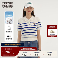 Teenie Weenie小熊女裝簡約夏季短袖毛衣針織衫POLO領(lǐng)泡泡袖女裝 象牙白 L 170