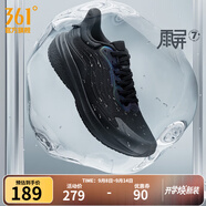 361°運動鞋男鞋雨屏7秋季防潑水防滑鞋黑色通勤緩震慢跑步鞋男 曜石黑 42