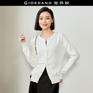 佐丹奴針織衫女精梳純棉抗起球空調(diào)衫氣質(zhì)圓領(lǐng)針織開衫女18354003