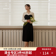 獨(dú)束【束型系列】大碼郁金裙雙版型拼接連衣裙女新款顯瘦氣質(zhì)裙子 梨形-加長 XL (尺碼：3) 拍前和客服確認(rèn)尺碼
