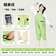 兒童雨鞋連身褲基諾山徒步旅游下水褲輕便趕海溯溪小孩玩水涉水服 糖果綠 均碼 24/25鞋內長(cháng)16.5cm