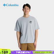 哥倫比亞（Columbia）戶外25春夏新品男女徒步登山休閑t恤寬松吸濕速干運(yùn)動(dòng)短袖AE5759 039/灰色 L （180/100A）