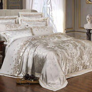 中掌柜高端貢緞長(cháng)絨棉四件套歐式純棉床單100全棉床上用品4被套 惠靈頓白 1點(diǎn)5床床單款被芯200*230cm