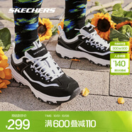 斯凱奇（Skechers）奧利奧熊貓鞋復古老爹鞋厚底休閑減震運動(dòng)鞋 【店長(cháng)推薦】-BKW 黑色/白色 40