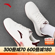 安踏輕松板鞋女鞋德訓(xùn)鞋百搭休閑運(yùn)動(dòng)鞋女秋冬新款厚底增高耐磨小白鞋 【軟底防滑板鞋】象牙白/絳紅色-5 37.5 (235mm)