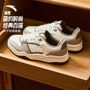 安踏（ANTA）男鞋滿貫厚底增高板鞋2024百搭拼接休閑運動鞋 象牙白/鐵人灰/深灰棕-5 39