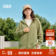 森馬梅花系列外套女寬松插肩袖刺繡春秋休閑連帽夾克109524108001