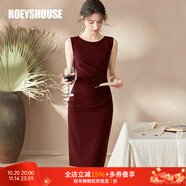 ROEYSHOUSE羅衣原創(chuàng)無袖職業(yè)連衣裙女夏裝時(shí)尚新款優(yōu)雅收腰背心裙01957 棗紅色 S
