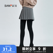 三福 女褲襪單條裝 淑女易搭收腹提臀不易下滑連腳絲襪823295 黑色 均碼
