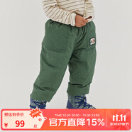 papa爬爬冬季兒童羽絨褲男女寶寶束腳保暖褲子洋氣時(shí)髦 綠色 100 cm
