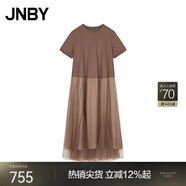 江南布衣（JNBY）【商場(chǎng)同款】24秋冬新品連衣裙圓領(lǐng)A型短袖氣質(zhì)優(yōu)雅5O7G15780 216/臘粉駝色216 L