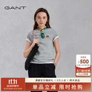 GANT/甘特【100%棉】男女同款情侶裝簡約學(xué)院風(fēng)舒適短袖重磅T恤 93煙灰色 L