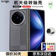 CONGA適用vivoxfold5手機殼凱夫拉芳綸纖維中軸保護套全包超薄防摔散熱蒙德里安磁吸細金屬圈轉軸整套